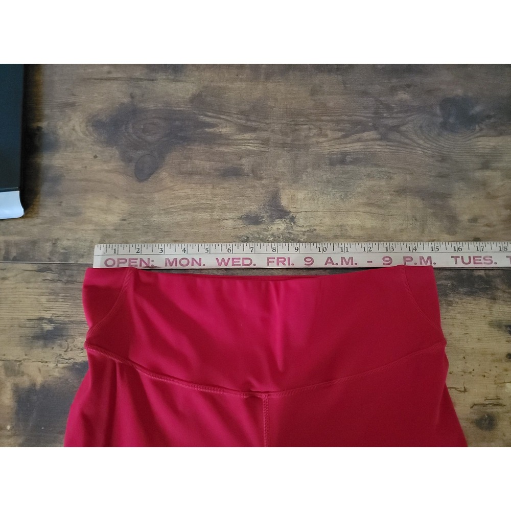 Lululemon Base Pace High Rise Crop 23" Leggings Red Nulux Womens Sz 12 Stretch - Picture 13 of 16
